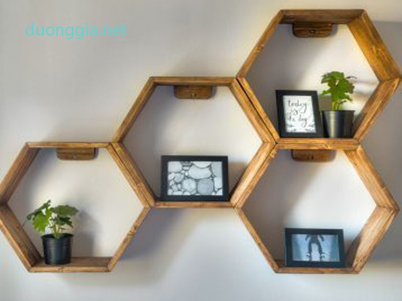 Kệ trang trí hình lục giác đẹp đơn giản